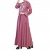 Embroidered umbrella dress abaya- Puce Pink Embroidered umbrella dress abaya- Puce Pink